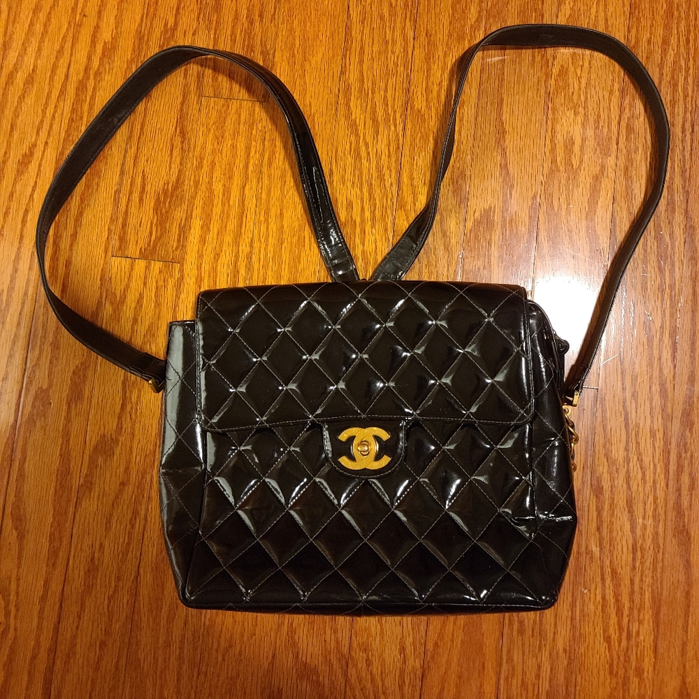 Chanel Patent Leather Backpack
